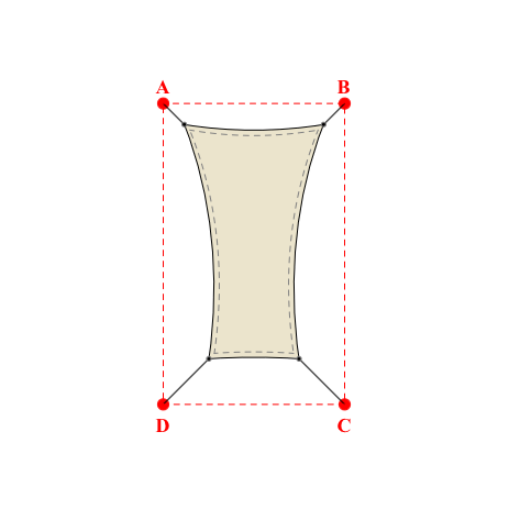 Voile d'ombrage rectangle en Soltis Perform 92 Karité 92-50843 - 1,69x2,84x1,09x2,84m