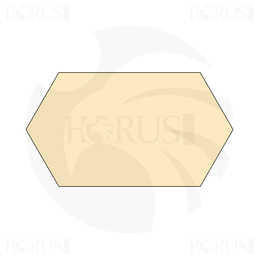 Bâche plate hexagonale en Protect cover 705 670gr/m², toile PVC Etanche Beige ral 1015 d'une dimension de 2x1x1m
