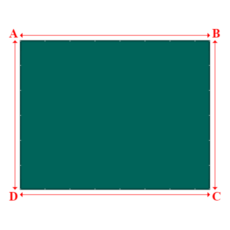 Bâche plate rectangle en Protect cover 705 670gr/m², toile PVC Etanche Vert industrie RAL 6026 - 7x5.5m