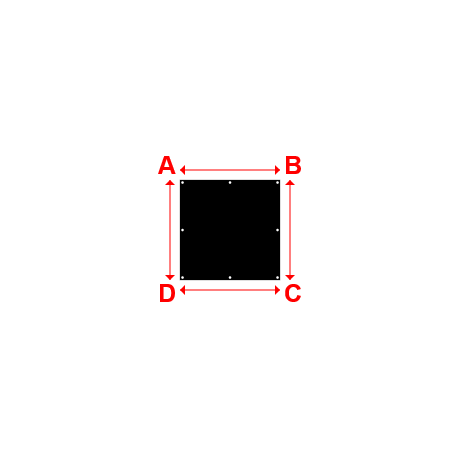 Bâche plate rectangle en Protect cover 705 670gr/m², toile PVC Etanche Noir RAL 9005 - 1x1m