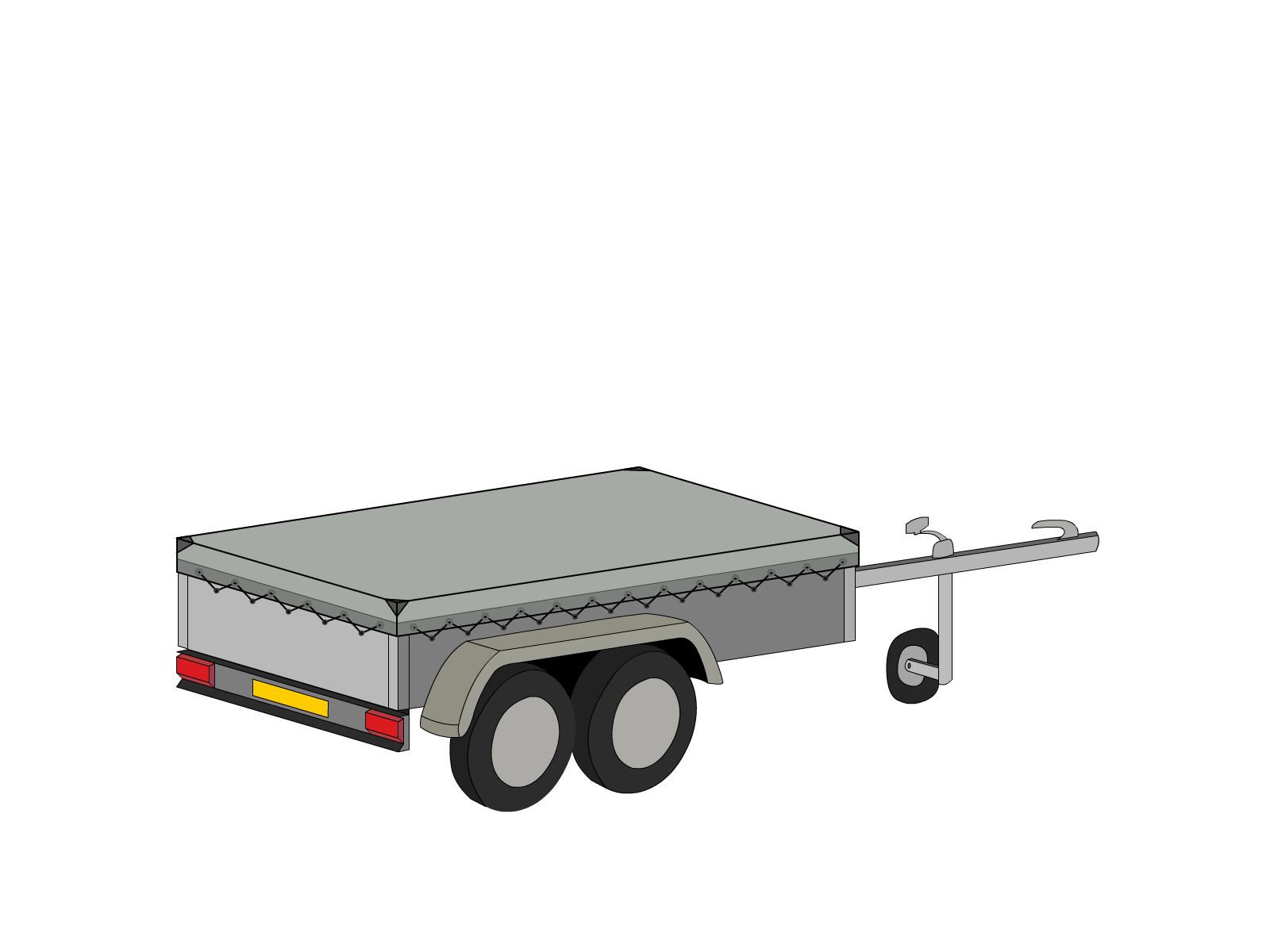 Bâche pour remorque TRELGO BRI 250 AF en Protect cover 705 670gr/m², toile PVC Etanche Gris clair RAL 7038