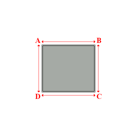 Bâche plate rectangle en Protect cover 705 670gr/m², toile PVC Etanche Gris clair RAL 7038 - 1.8x1.6m