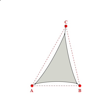 Voile d'ombrage triangle en Soltis Perform 92 Galet 92-2171 - 3,40x4,15x4,73m