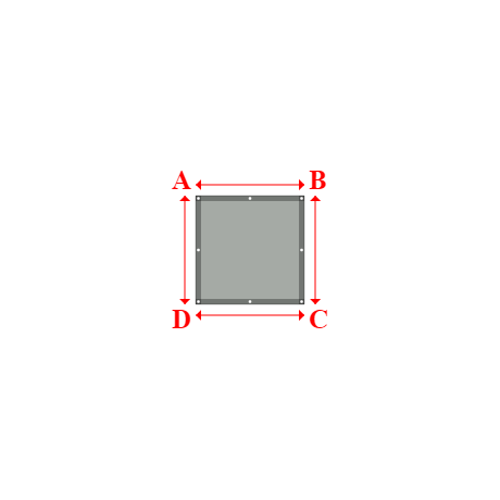 Bâche plate rectangle en Protect cover 705 670gr/m², toile PVC Etanche Gris clair RAL 7038 - 1x1m