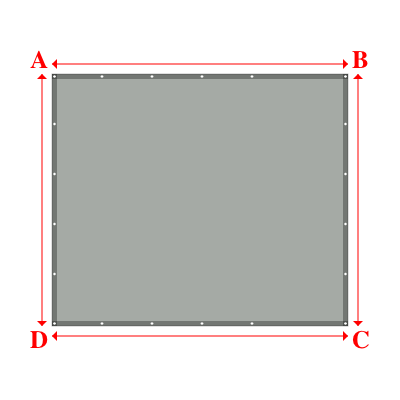 Bâche plate rectangle en Protect cover 705 670gr/m², toile PVC Etanche Gris clair RAL 7038 - 2.96x2.52m