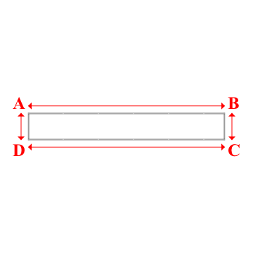 Bâche plate rectangle en Protect cover 705 670gr/m², toile PVC Etanche Blanc RAL 9016 - 7.12x0.98m