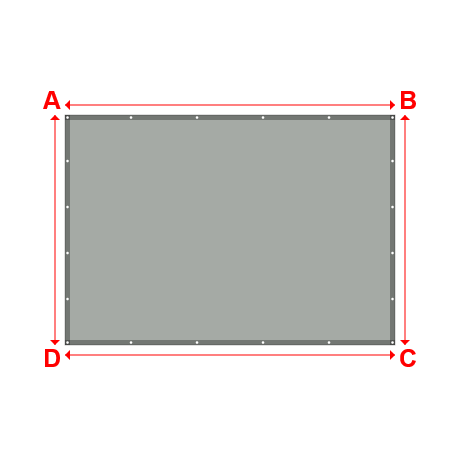 Bâche plate rectangle en Protect cover 705 670gr/m², toile PVC Etanche Gris clair RAL 7038 - 3.3000000000000003x2.3000000000000003m