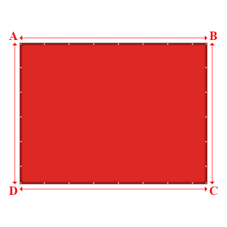 Bâche plate rectangle en Protect covert 905F3 900gr/m², toile PVC Etanche Rouge - 4.05x3.0500000000000003m
