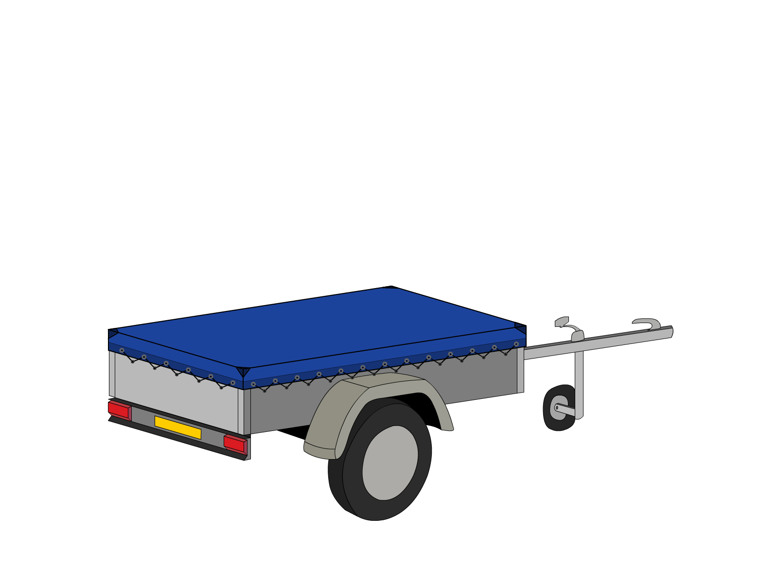 Bâche pour remorque ERDE 330 0563 en Protect cover 705 670gr/m², toile PVC Etanche Bleu foncé RAL 5002