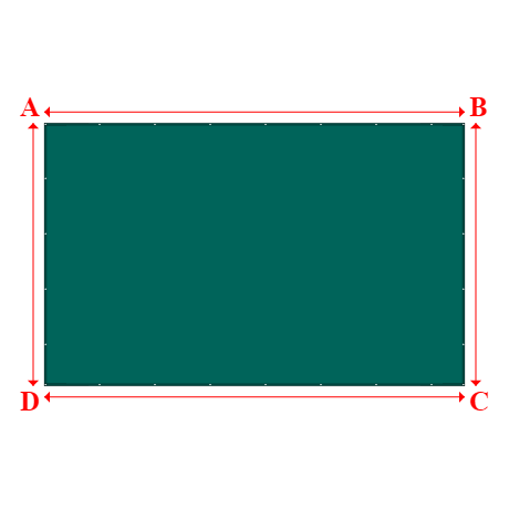 Bâche plate rectangle en Protect cover 705 670gr/m², toile PVC Etanche Vert industrie RAL 6026 - 8x5m