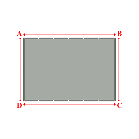 Bâche plate rectangle en Protect cover 705 670gr/m², toile PVC Etanche Gris clair RAL 7038 - 3.06x2.1m