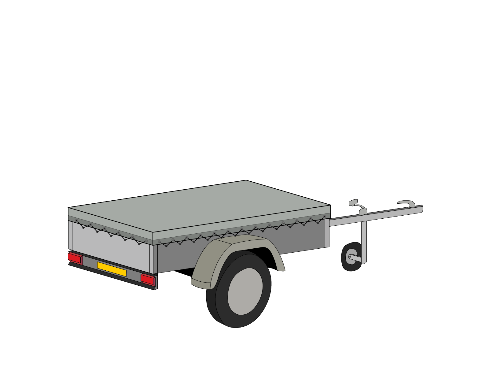 Bâche pour remorque EDUARD en Protect cover 705 670gr/m², toile PVC Etanche Gris clair RAL 7038