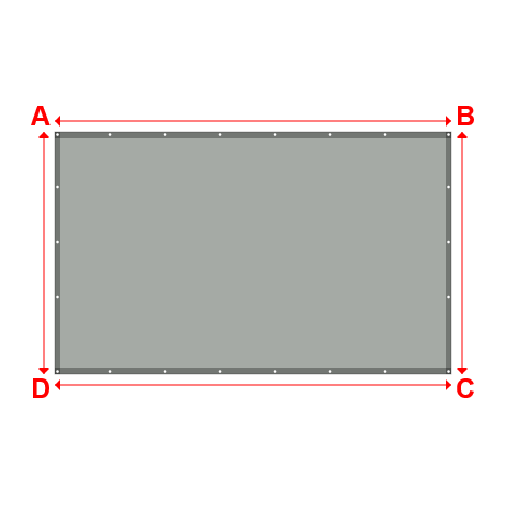 Bâche plate rectangle en Protect cover 705 670gr/m², toile PVC Etanche Gris clair RAL 7038 - 3.6x2.2m