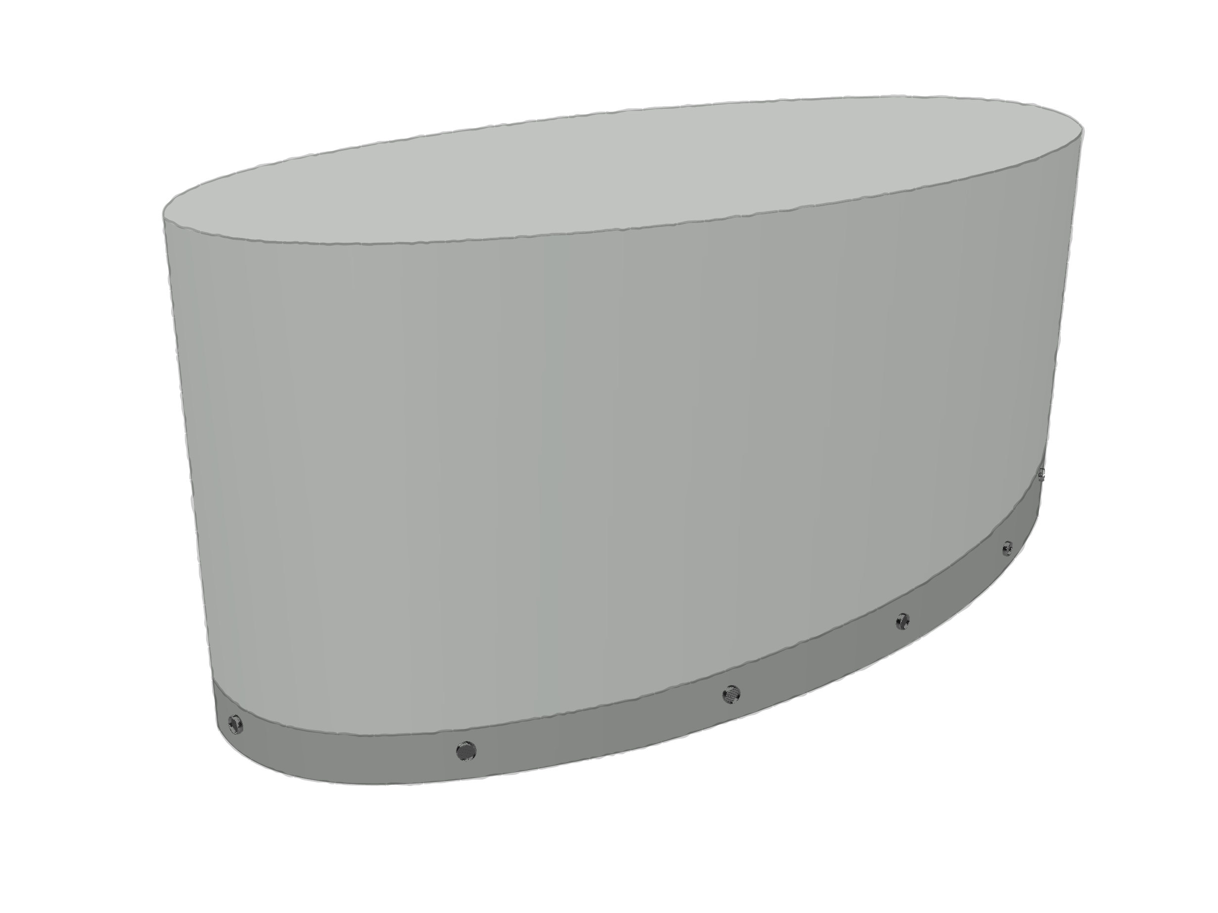 Housse Ovale en Protect cover 705 670gr/m², toile PVC Etanche Gris clair RAL 7038