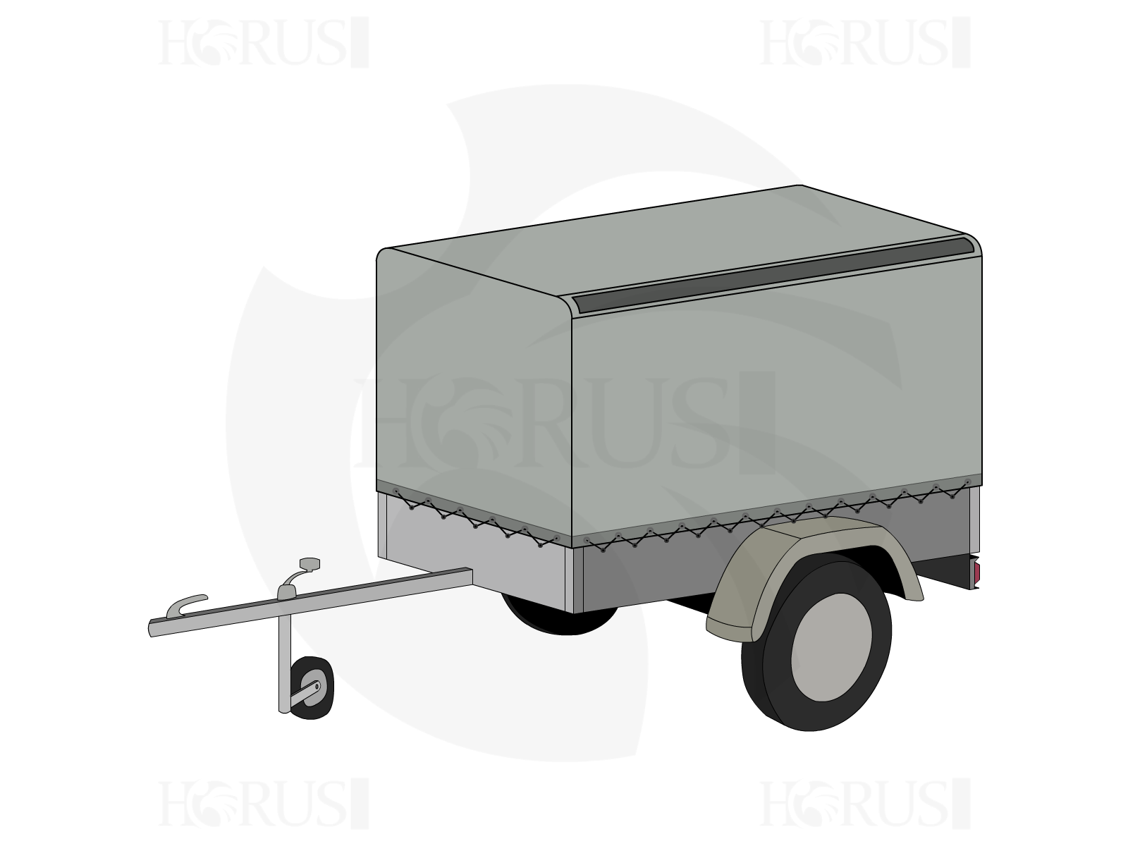 Bâche pour remorque SOREL Mirabelle M215 en Protect cover 705 670gr/m², toile PVC Etanche Gris clair RAL 7038