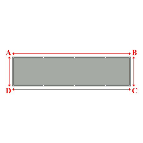 Bâche plate rectangle en Protect cover 705 670gr/m², toile PVC Etanche Gris clair RAL 7038 - 4x1m