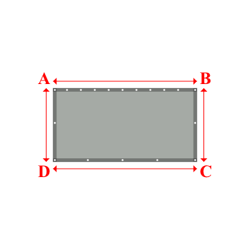 Bâche plate rectangle en Protect cover 705 670gr/m², toile PVC Etanche Gris clair RAL 7038 - 2.07x1.06m