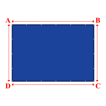 Bâche plate rectangle en Protect covert 905F3 900gr/m², toile PVC Etanche Bleu foncé - 3.6x2.5m