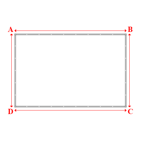 Bâche plate rectangle en Toile PVC Microperforée Protect meshes 332, 340gr/m² Blanc - 3.65x2.4m