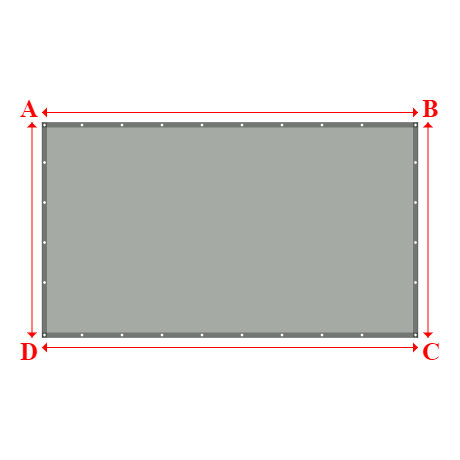 Bâche plate rectangle en Membrane PVC 670gr/m² Gris clair RAL 7038 - 3.7600000000000002x2.15m