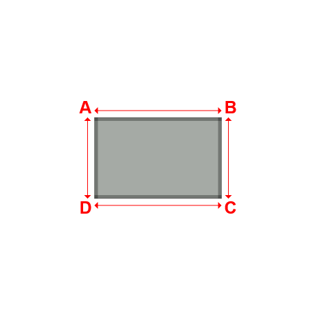 Bâche plate rectangle en Membrane PVC 670gr/m² Gris clair RAL 7038 - 1.85x1.18m