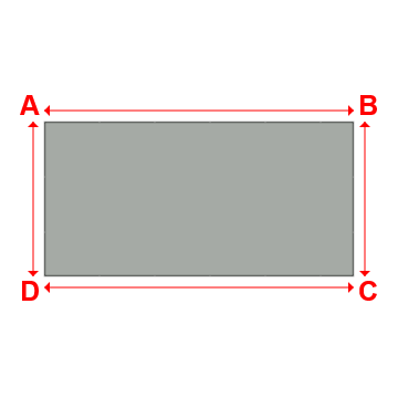 Bâche plate rectangle en Membrane PVC 670gr/m² Gris clair RAL 7038 - 10.64x5.32m