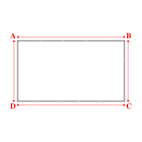 Bâche plate rectangle en Membrane PVC 670gr/m² Blanc RAL 9016 - 3.5x2m