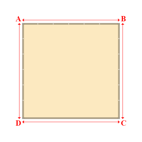 Bâche plate rectangle en Membrane PVC 670gr/m² Beige ral 1015 - 3.15x3.1m