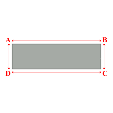 Bâche plate rectangle en Membrane PVC 670gr/m² Gris clair RAL 7038 - 7x2m
