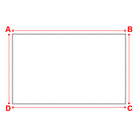 Bâche plate rectangle en Membrane PVC 670gr/m² Blanc RAL 9016 - 5x3.1m