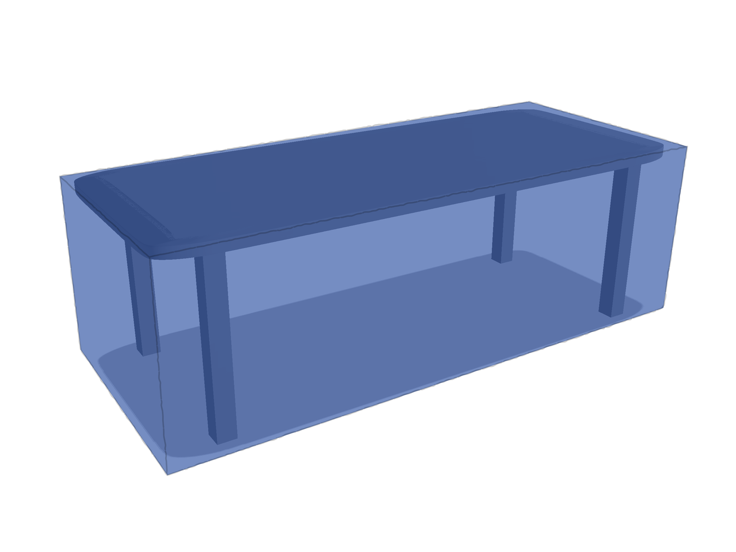 Table de jardin rectangle en Membrane PVC 670gr/m² Bleu foncé RAL 5002
