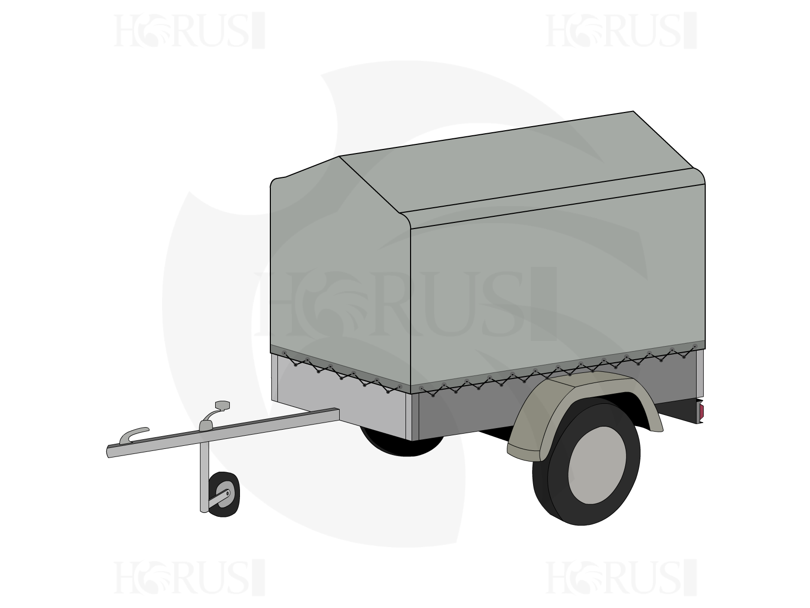 Bâche pour remorque FRANC en Membrane PVC 670gr/m² Gris clair RAL 7038