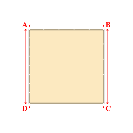 Bâche plate rectangle en Membrane PVC 670gr/m² Beige ral 1015 - 2.5x2.49m