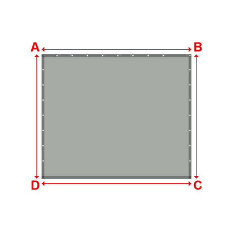 Bâche plate rectangle en Membrane PVC 670gr/m² Gris clair RAL 7038 - 2.95x2.45m