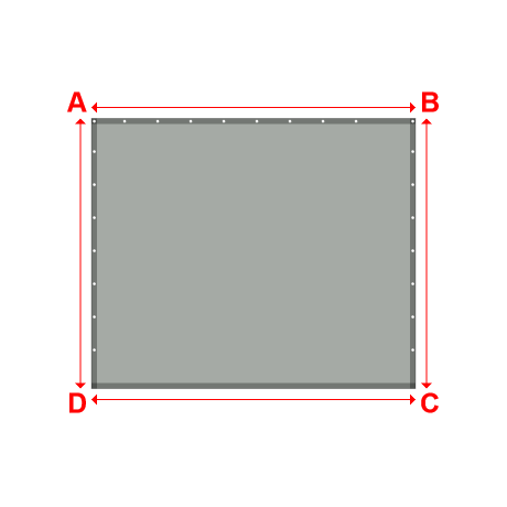 Bâche plate rectangle en Membrane PVC 670gr/m² Gris clair RAL 7038 - 2.94x2.45m