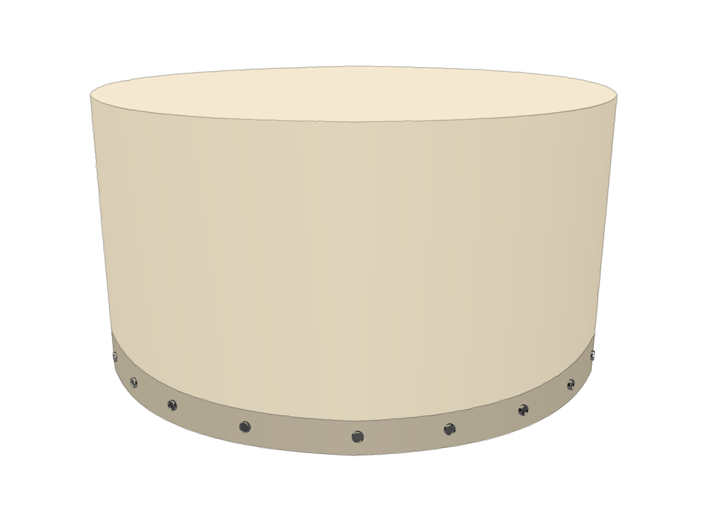 Housse Ronde en Membrane PVC 670gr/m² Beige ral 1015