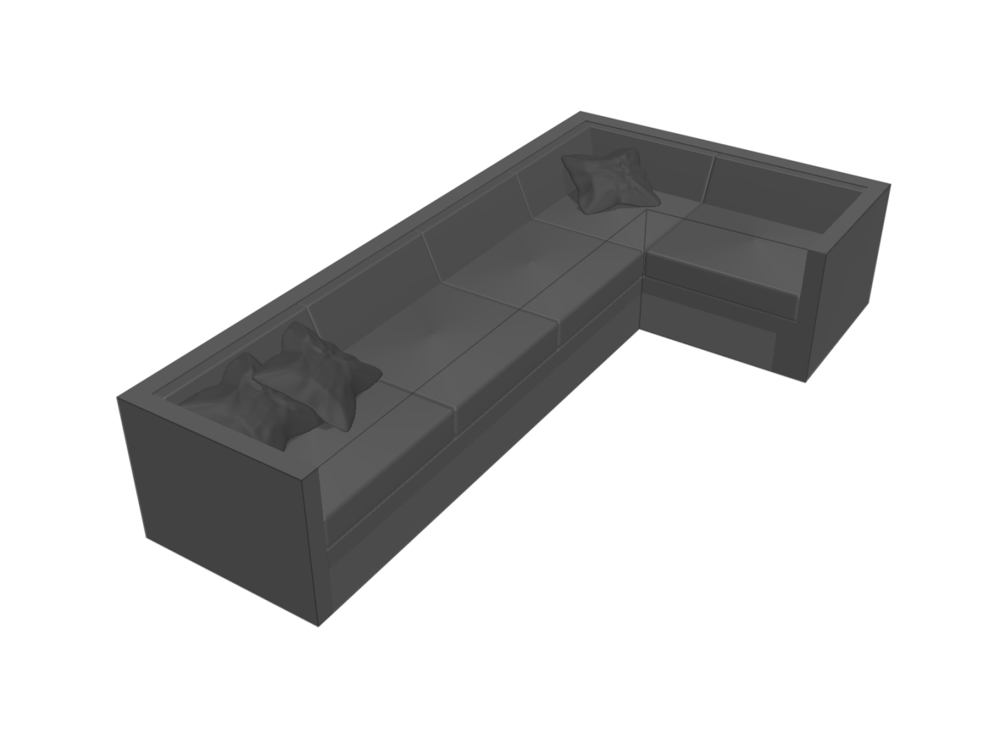 Canapé d'angle de jardin en Membrane PVC 670gr/m² Noir RAL 9005