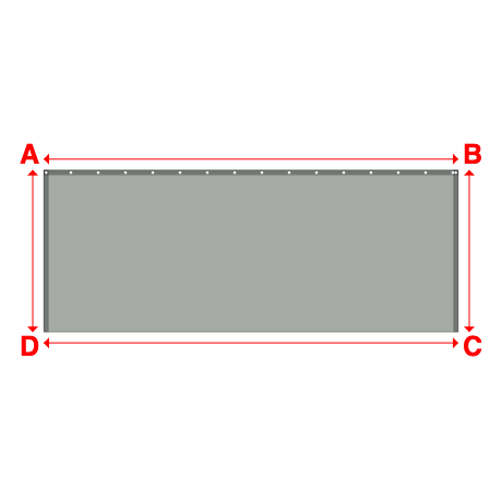 Bâche plate rectangle en Membrane PVC 670gr/m² Gris clair RAL 7038 - 4.1x1.6m