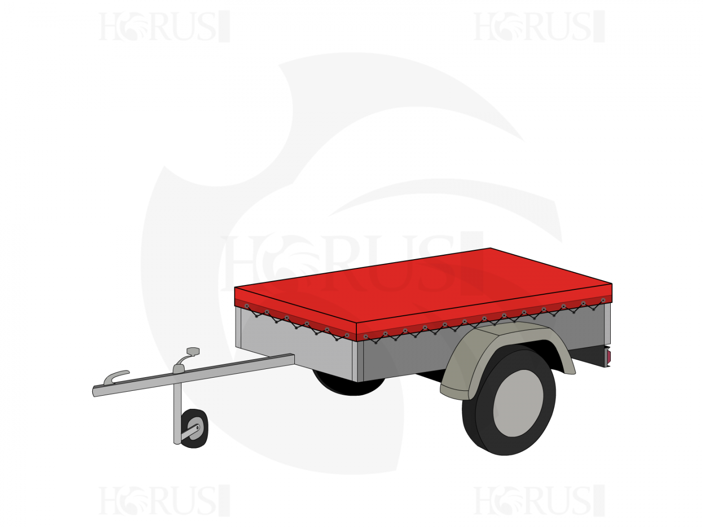 Bâche pour remorque FRANC R460E TEMA PRAKTI154 en Membrane PVC 670gr/m² Rouge RAL 3002