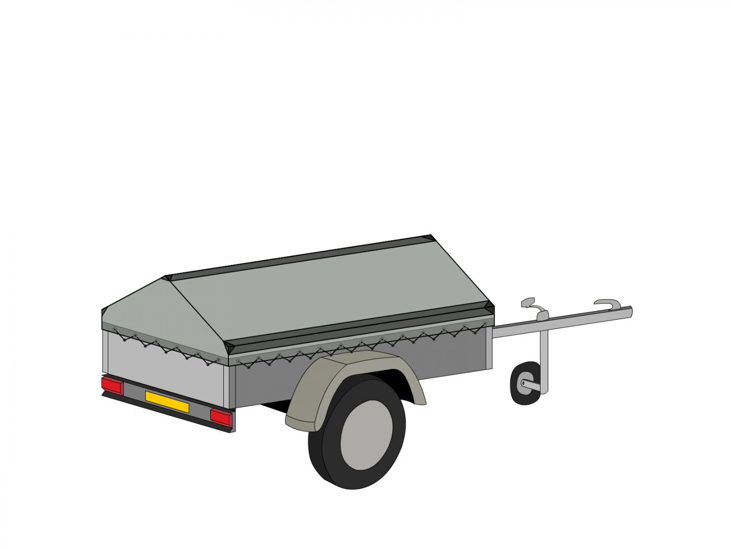 Bâche pour remorque bagagère Basse flèche en Membrane PVC 670gr/m² Gris clair RAL 7038