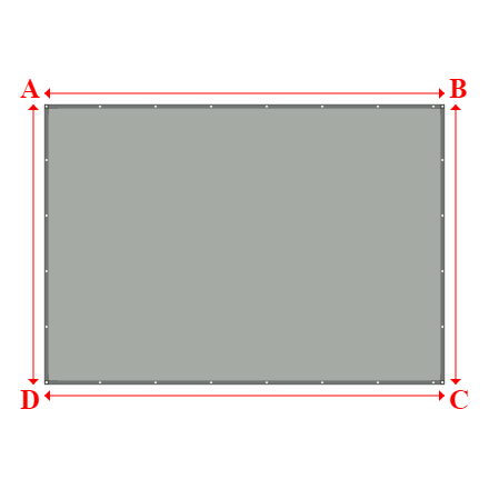 Bâche plate rectangle en Membrane PVC 670gr/m² Gris clair RAL 7038 - 5x3.5m