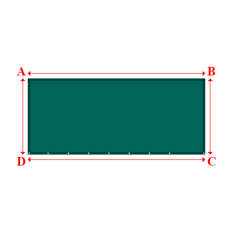 Bâche plate rectangle en Protect covert 905F3 900gr/m², toile PVC Etanche Vert industrie - 3.5x1.5m