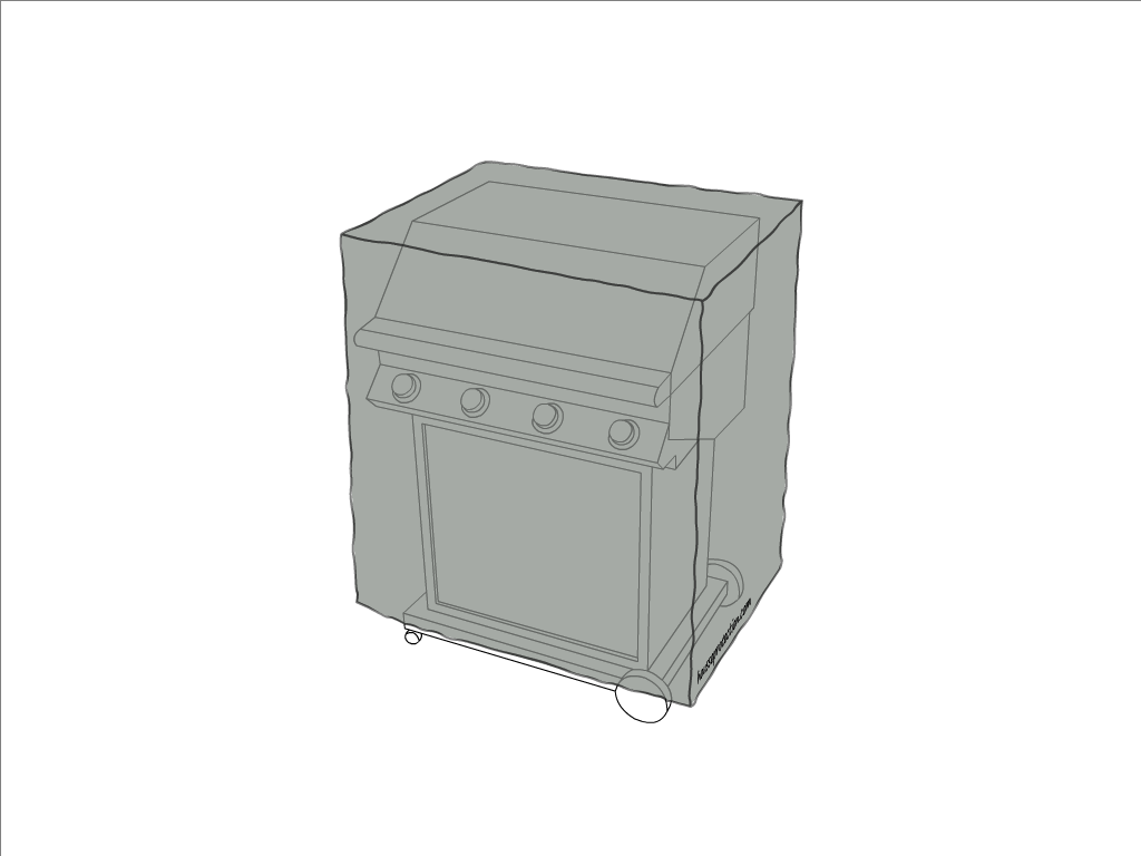 Housse de barbecue   en Membrane PVC 670gr/m² Gris clair RAL 7038