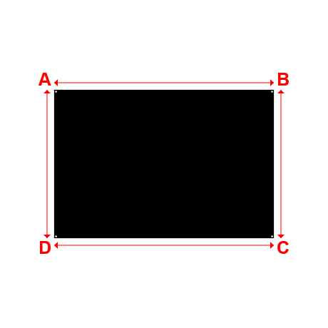 Bâche plate rectangle en Membrane PVC 670gr/m² Noir RAL 9005 - 3.08x2.08m