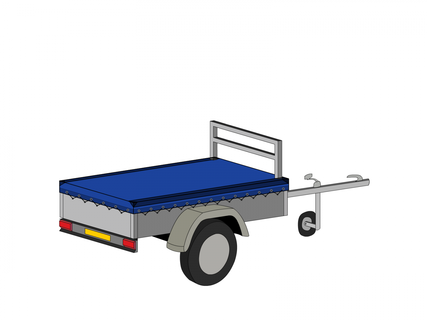 Bâche pour remorque bagagère Basse droite en Membrane PVC 670gr/m² Bleu foncé RAL 5002