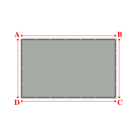 Bâche plate rectangle en Membrane PVC 670gr/m² Gris clair RAL 7038 - 3.2x2m