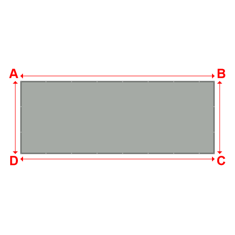 Bâche plate rectangle en Membrane PVC 670gr/m² Gris clair RAL 7038 - 8x3m