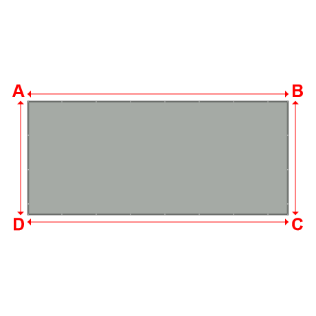 Bâche plate rectangle en Membrane PVC 670gr/m² Gris clair RAL 7038 - 8x3.5m