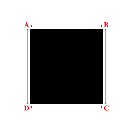 Bâche plate rectangle sur mesure en Membrane PVC 670gr/m² Noir RAL 9005 - 2.50x2.60m