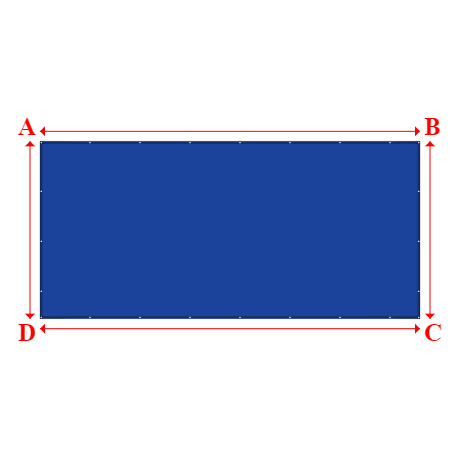 Bâche plate rectangle sur mesure en Membrane PVC 670gr/m² Bleu foncé RAL 5002 - 7.50x3.50m
